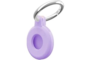 Msagkah Funda de Silicona AirTag con Llavero, Cubierta de Soporte de Rastreador GPS AirTag, Cubierta Protectora Antiarañazos para Apple Airtag (Morado)
