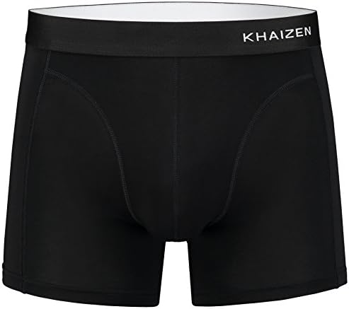 KHAIZEN Men’s Boxer Briefs - Eco-Friendly, Breathable, Anti-Bacterial &amp; Moisture Controlling Mens Underwear - Multi Pack Promotion - SUPER SOFT TENCEL FABRIC - Black, Small