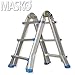 Produktbild MASKO® Aluleiter Mehrzweckleiter 2,90m 4x3 Sprossen Teleskopleiter  Multifunktionsleiter  Aluleiter  Klappleiter  Anlegeleiter  Bockleiter  Schiebeleiter  beidseitige Steh und Treppenleiter