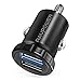 Price comparison product image RAVPower Car Charger, Mini USB Car Adapter 24W 4.8A with Dual Port iSmart 2.0 for iPhone XS/XR/XS Max/8/8 Plus, Galaxy S9/S8/Note 8 and More - Black