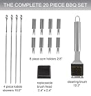 Grilljoy 20pcs BBQ Grill-Werkzeug-Set, Edelstahl-Zubehör in Aluminium-Aufbewahrungskoffer – Bild 3