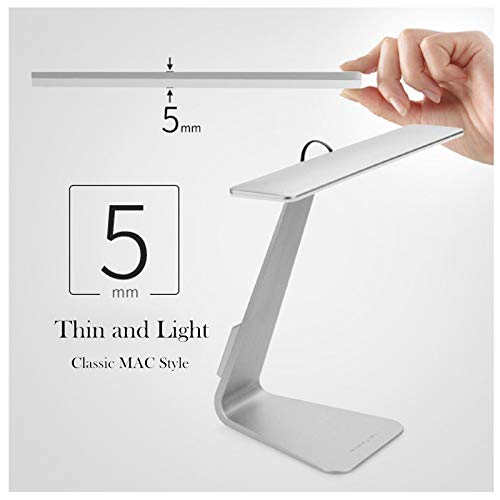 Lampada da tavolo in stile Mac ultrasottile LED 3 modalità di attenuazione al tocco Interruttore di lettura USB Luce notturna, batteria da tavolo incorporata