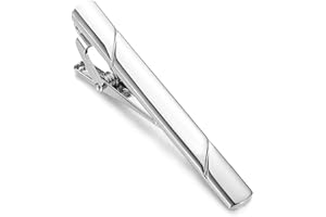 VASANA Mens Stainless Steel Tie Clips Minimalist Necktie Tie Bar Clasp Clip Clamp Pins Best Gift For Men Business Party Wedding Best Gift and Daily Life