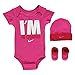 Produktbild Nike Baby Set Bodysuit Schuh Cap 0-6 Monate Rosa Weiß I'm in Charge