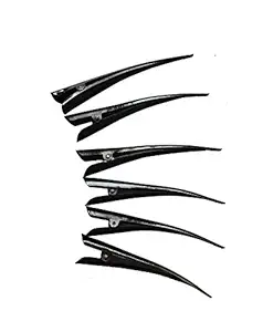 Foreign Holics Comfortable Stylish Long Banana Hair Clips Accessories For Women 6 Pcs (Black)