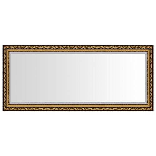WOHAGA® Spiegel mit Facettenschliff 140x60cm Wandspiegel Flurspiegel Garderobenspiegel Wohnzimmerspiegel Gold