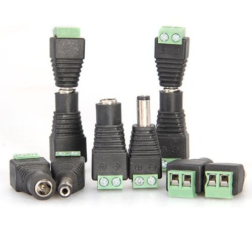 SODIAL(R) 10 Paar DC Buchse + DC Stecker Schraubstecker Schraubklemmen Adapter 2,1×5,5mm - 4