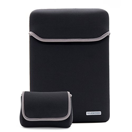 LENTION Wasserdicht Neopren Laptop Hülle für Notebook Computer 15-15.4 Zoll, Macbook Pro 15”, mit einem kleinen Aufbewahrungsfach (Dunkelgrau)