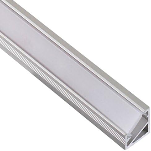 Aluminium Profile, Corner Profile for LED Strip Lights Up To 10 mm 2m opal