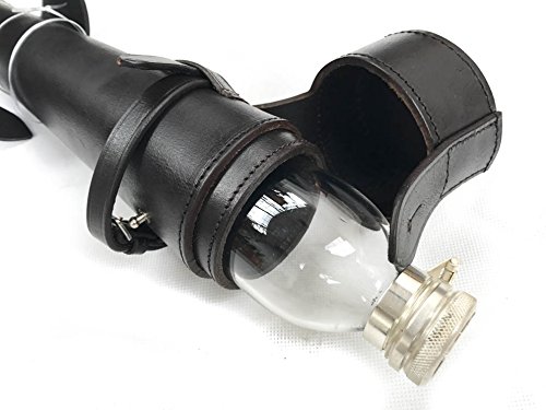 Preisvergleich Produktbild Glasflasche mit Lederasche zur Befestigung am Sattel, Braun