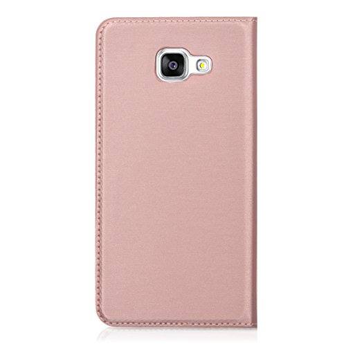 kwmobile Funda para Samsung Galaxy A5  2016  - Carcasa con  Tapa Tipo Libro  para m  vil - Case Protector en  Oro Rosa 