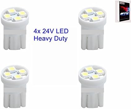 4x LED White High Brightness SMD 4 W5W T10 24V Capless Heavy Duty L917WA4X parking light bulbs indoor lighting reading lamp reading lamp car bulb Truck &amp; Bus by Colvic®