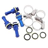 kesoto 4X CNC Boulons Vis Refroidisseur D'huile Radiateur Hydraulique Embrayage Frein Ligne - Bleu