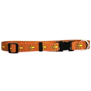 Yellow Dog Design Fleur De Lis Gold Dog Collar 3/8