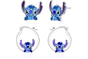 LGUZAKO Earrings for Girls, Anime Earrings Studs Blue Cute Stainless Steel Earrings for Women Studs Earrings for Earring Teenage Girls Gifts
