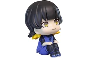 DEXSHUN Bachira Meguru Figura Anime Look Up Mini Lindo Modelo PVC Estatua Sentada Decoración de Escritorio Regalos Figura 10 cm