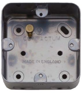 Contactum Grey Metal Clad Back Box, BS Standard, Surface Mount Mount, 1 Gangs