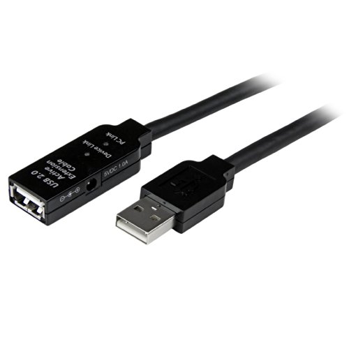 StarTech USB2AAEXT15M - Cable alargador USB 2.0 Hi Speed Activo Amplificado, Macho a Hembra USB A, 15 m, Negro