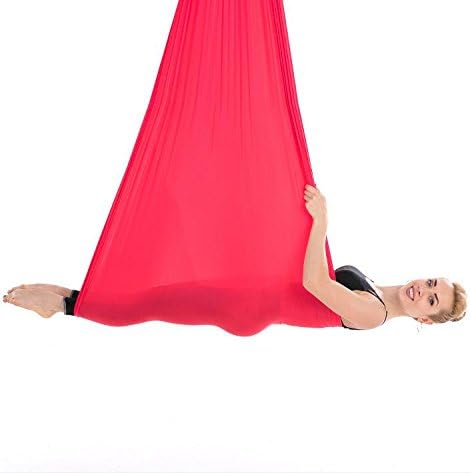WENBIAOXUE WENBIAOXUEYoga Swing Flying Hammock Air Stretch 2.8m Yoga Fitness Stretch Band Home Yoga Hammock, red