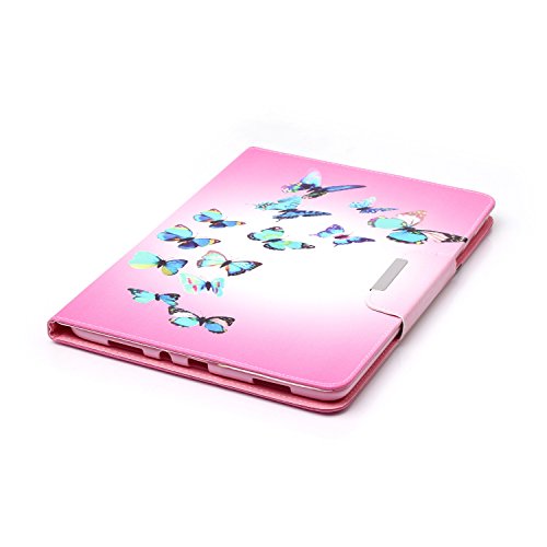 Samsung Galaxy Tab A 9.7 SM-T550 Hülle, Deenor Bunt Painting und Stilvoll Brieftasche Tasche PU Leder Flip Protective Stand Tasche Schutzhülle Hülle für Samsung Galaxy Tab A 9.7 SM-T550.[Blue Butterflies] - 4