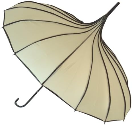 SoakeBoutique RIBBED Pagoda Umbrella Beige