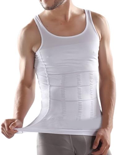 Stretchy Firm Tummy Belly Control Slimming Body Shaper Vest Undershirt Magic Compression Muscle Shirt Figure-Flattering Trimmer Tank Cover Most Size