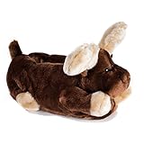  Funslippers Zapatillas Animales Peluche Invierno Suela Goma Duradera Calientes Casa Alce Ante Reno Ninos Nina Marron XS 33/35 EU
