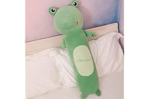 ZPPLD 20in Long Frog Plush Pillows Large,Giant Plush Pillow,Cartoon Frog Sleeping Hugging Pillow,Cuddly Soft Long Body Pillows for kids