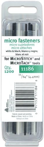 Micro Stitch Fastener Refills 4.4mm-White And Black 1,200/Pkg