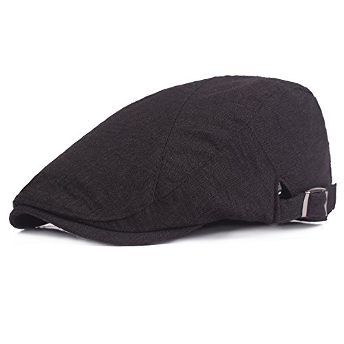 Preisvergleich Produktbild Schiebermütze für Frühling Sommer Herbst Herren Denim Einstellbar Einfarbig Ballonmützen-Schwarz