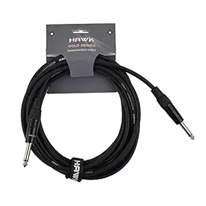 Hawk Proaudio SMPG010 Gold Series 6.35mm TS Male to 6.35mm TS Male With Cable Tie - 3 Meter (Black)