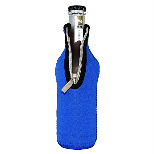 AsiaLONG Bier Flasche Kühler 6 Stück Neopren isoliert klappbar Reißverschluss Flasche Kühler Keep Ihr Getränk für 330 ml Wasser Bier Cider Getränk gekühlt - 6