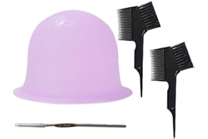 SCJJZ strähnchenhaube,strähnenhaube,strähnenfolie,blondierungspulver set,strähnchen set,Silikon-Textmarkerkappe Backöl-Textmarker-Haarfärbesalon mit Haarfärbekappen-Werkzeugset