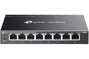 TP-Link ES208G 8 Port Gigabit Network Switch, Omada Ethernet Switch, Ethernet Splitter, Metal Case, Easy Cloud Managment, Silent Operation, Energy Saving, Plug & Play, Desktop/Wall Mounting