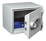 Lieferumfang: 1 BURG-WÄCHTER Feuerschutz-Tresor FP 43 E mit Zahlenschloss, Doppelwandig, Stahl, Hellgrau