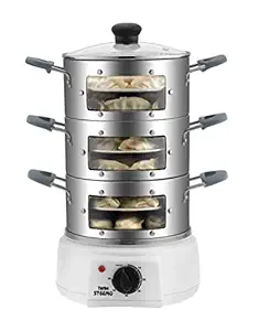 STEEMO Model WATCH LIVE 6 Layers MOMO MAKER VEGETABLE STEAMER STEAM COOKER FOOD STEAMER NOW With WATCH LIVE SEE THROUGH WINDOW in S.S. JARS