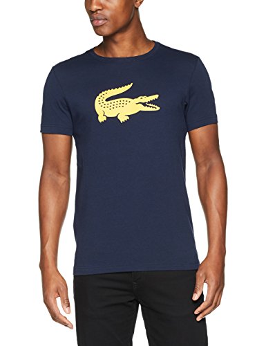 Lacoste Mens Th3377 T Shirt Bleu Marine Bouton D Xxx Desertcart