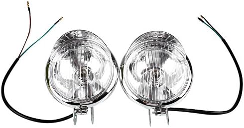 Gladle Pair Motorcycle Motorbike Headlight Front Passing Fog Light Universal DC 12V