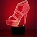 Produktbild WJPDELP-YEDE Kreative 3D LED Tischlampe USB Visuelle Luminaria Nachttischlampe Für Mädchen Geschenke High Heels Schuhe Lampe Nachtlicht
