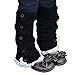 Koly Kids Girls Crochet Knitted Lace Boot Cuffs Toppers Leg Warmer Socks (Black)