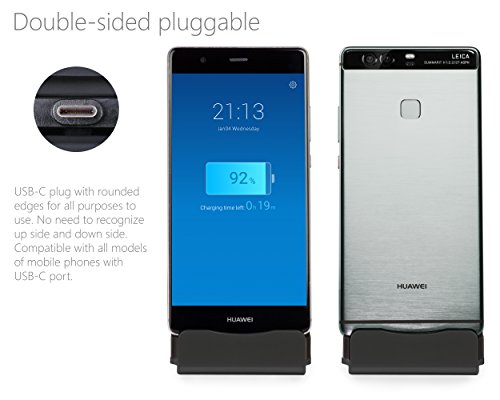 MyGadget Dockingstation Ladestation [USB C] fÃ¼r Android Smartphones - Halterung Dock fÃ¼r z.B. Samsung Galaxy S8, A3, A5 (2017) Huawei P9, P10 - Schwarz