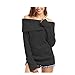 Produktbild VENMO Frauen aus Schulter trägerlosen Langarm Bluse Casual Tops Shirt Pullover (L, Black)