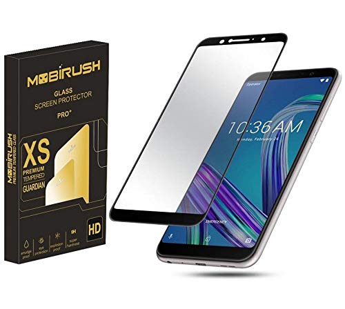 MOBIRUSH Asus Zenfone Max Pro M1 Gorilla Edge to Edge|| Full Glue || Full Gum || 5D Full Cover ||No Rainbow Effect|| Anti Fingerprint Air Bubble Proof Tempered Glass Guard for Asus Zenfone Max Pro M1 - BLACK