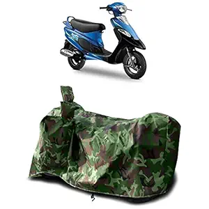 AARTRI - TVS Pep+ New BS6 Water Resistant - Dust Proof - Full Bike Scooty Two Wheeler Body Cover for TVS Pep+ (Green Multijungle)