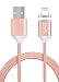 Produktbild Magnet | Ladekabel | Datenkabel | Schnellladekabel | Lightning | Nylon | USB 1M 2.4A für iPhone 5 5C 5S SE 6 6S 7 Plus iPad Air iPod Mini (Lightning für Apple Rosegold)