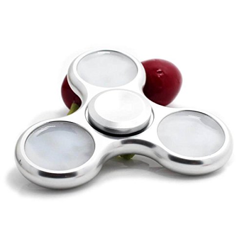 YIHANG @ Fidget Spinner Colorful Fingertip Gyro Finger Spiral High Speed Focus Super Durable Decompression Toys,Silver