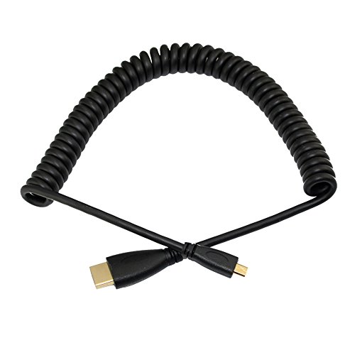 Micro HDMI Stecker Auf HDMI Stecker Spiralkabel HEC Vergoldet Verlaenerungskabel - 2