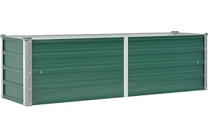 ‎VIDAXL vidaXL Raised Bed, Garden Bed, Cold Frame for Garden, Galvanised Steel, 160 x 40 x 45 cm, Green