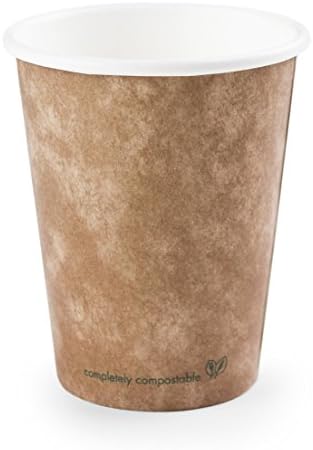 50 Eco-Friendly Coffee-To-Go Cups (200ml / 8oz) | Disposable &amp; Sustainable | 100% Compostable and no unhealthy Chemicals | Mug for Hot Beverages | Casparo Eco Design