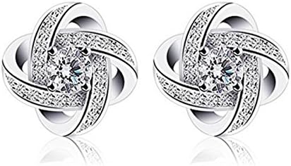 Earings for Woman Silver Earrings Studs Cubic Zirconia Crystal Gemini Sets